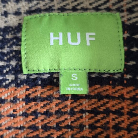 HUF Shirt Mens S Multicolor LS Cotton Shacket Button Up Casual Skater Streetwear - Picture 3 of 16